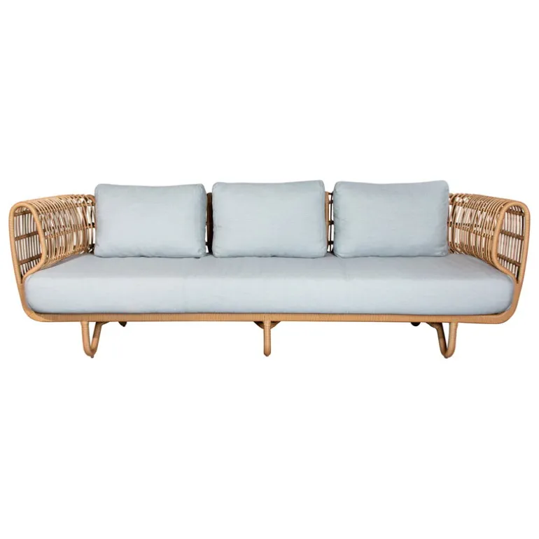 Cane-line Nest 3-seater sofa, natural - light grey