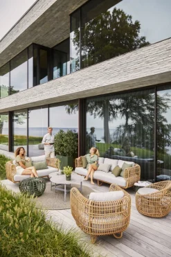 Cane-line Nest 3-seater sofa, natural - light grey