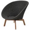 Cane-line Peacock lounge chair, teak - dark grey