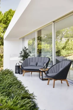 Cane-line Peacock lounge chair, teak - dark grey