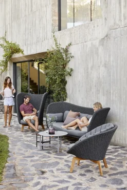 Cane-line Peacock lounge chair, teak - dark grey