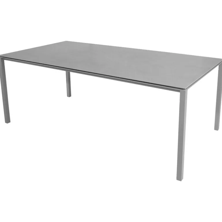 Cane-line Pure dining table, 200x100cm, light grey - concrete grey ceramic