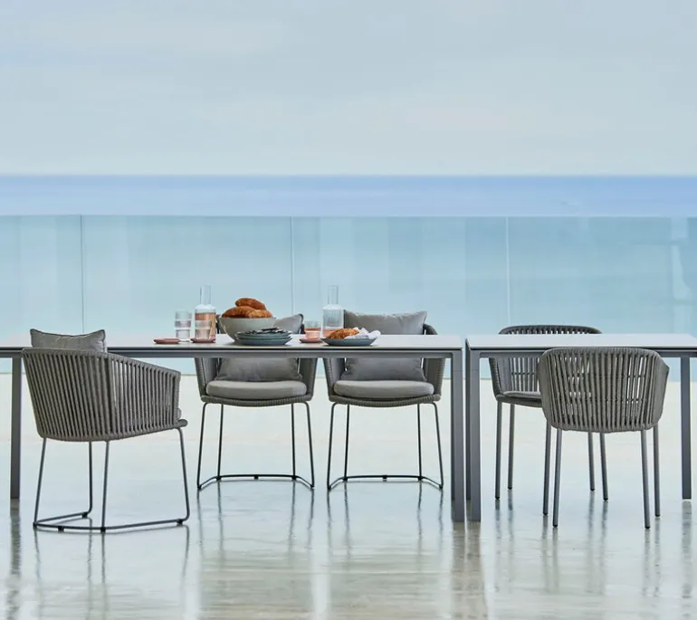 Cane-line Pure dining table, 200x100cm, light grey - concrete grey ceramic