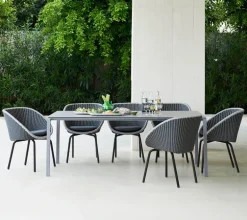 Cane-line Pure dining table, 200x100cm, light grey - concrete grey ceramic