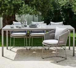 Cane-line Pure dining table, 200x100cm, light grey - concrete grey ceramic