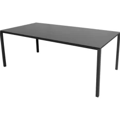 Cane-line Pure dining table, 200 x 100 cm, lava grey - Nero black ceramic