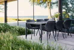 Cane-line Pure dining table, 200 x 100 cm, lava grey - Nero black ceramic