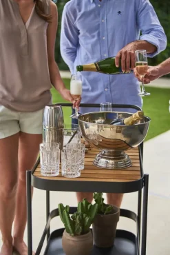 Cane-line Roll bar trolley, teak - lava grey