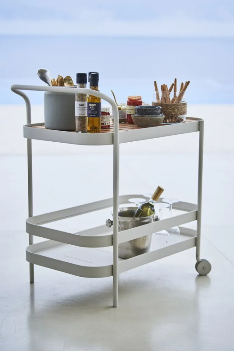 Cane-line Roll bar trolley, teak - white