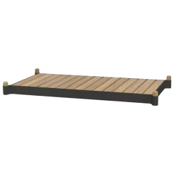 Cane-line Sticks bench for two planters, lava grey - teak