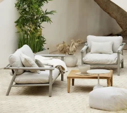 Cane-line Sticks lounge chair with cushion, taupe - sand