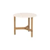 Cane-line Twist coffee table, diam. 45 cm, teak - travertine look