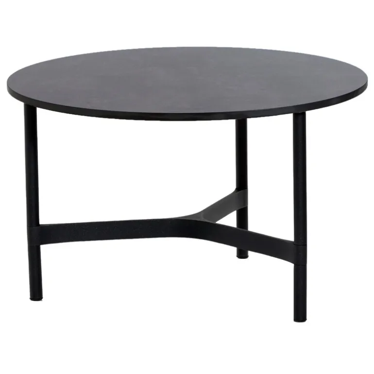 Cane-line Twist coffee table, diam. 70 cm, lava grey - fossil black