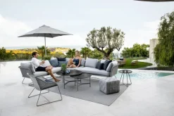 Cane-line Twist coffee table, diam. 90 cm, lava grey - fossil black