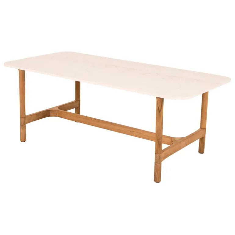 Cane-line Twist coffee table, 120 x 60 cm, teak - travertine look