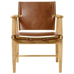 Carl Hansen & Søn BM1106 Huntsman chair, oiled oak - cognac leather - brass
