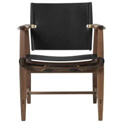 Carl Hansen & Søn BM1106 Huntsman chair, oiled walnut - black leather - brass