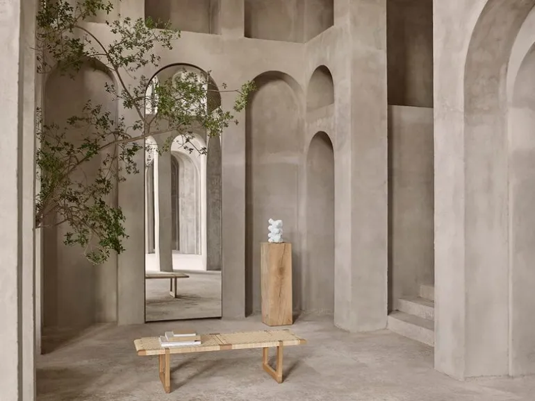 Carl Hansen & Søn BM0488L Table Bench, long, oiled oak - rattan