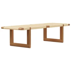 Carl Hansen & Søn BM0489L table bench, long, oiled oak - paper cord