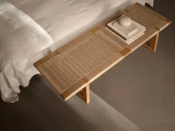 Carl Hansen & Søn BM0489L table bench, long, oiled oak - paper cord