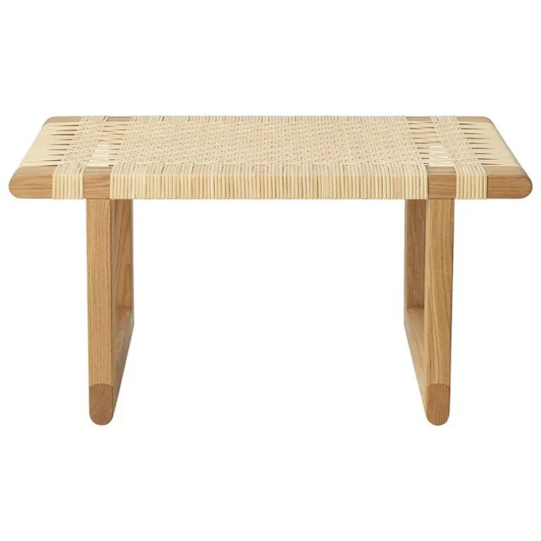 Carl Hansen & Søn BM0488S Table Bench, short, oiled oak - rattan