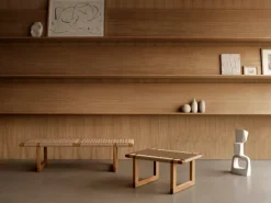 Carl Hansen & Søn BM0489S table bench, short, oiled oak - paper cord