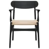 Carl Hansen & Søn CH26 chair, black painted oak - natural cord