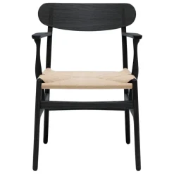 Carl Hansen & Søn CH26 chair, black painted oak - natural cord