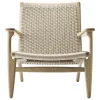 Carl Hansen & Søn CH25 lounge chair, white oiled oak - natural cord