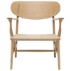 Carl Hansen & Søn CH22 lounge chair, oiled oak - natural cord