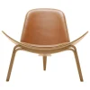 Carl Hansen & Søn CH07 Shell lounge chair, oiled oak - cognac leather Sif 95