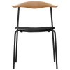 Carl Hansen & Søn CH88P chair, black steel - black leather - oiled oak