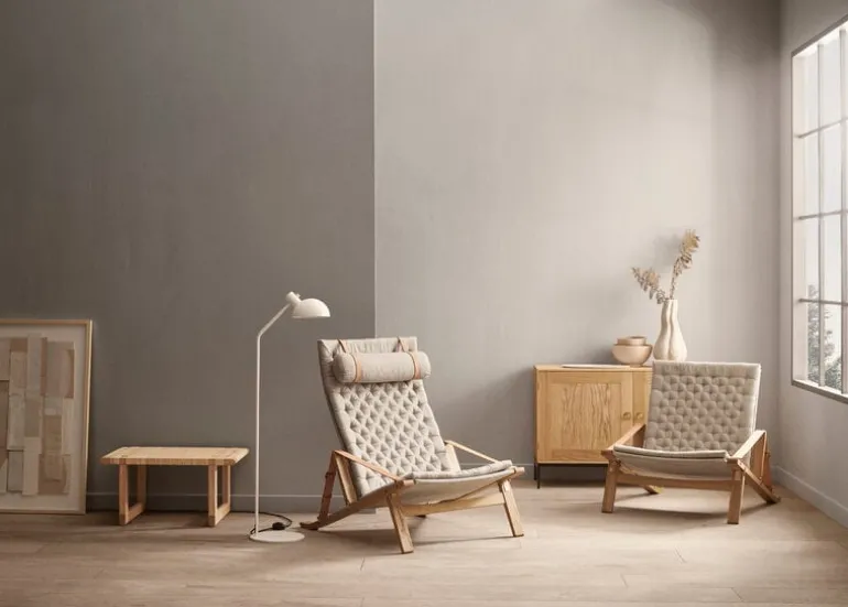 Carl Hansen & Søn FK10 Plico chair, oiled oak - natural linen