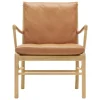 Carl Hansen & Søn OW149 Colonial lounge chair, oiled oak - cognac leather Sif 95
