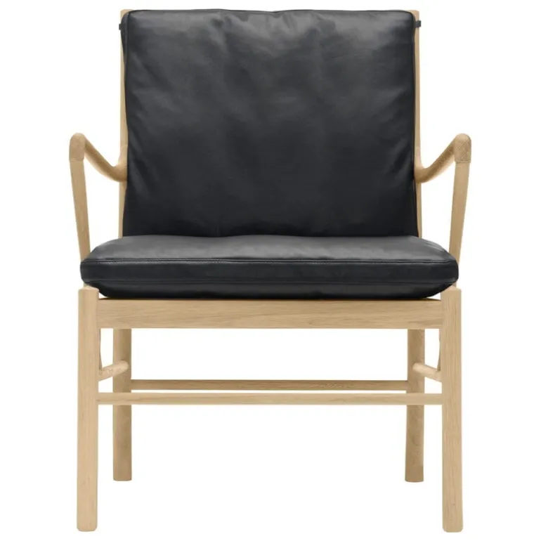 Carl Hansen & Søn OW149 Colonial lounge chair, oiled oak - black leather Thor 301