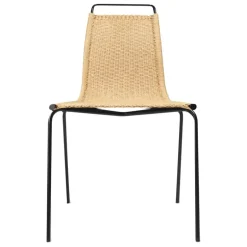 Carl Hansen & Søn PK1 chair, black steel - natural paper cord