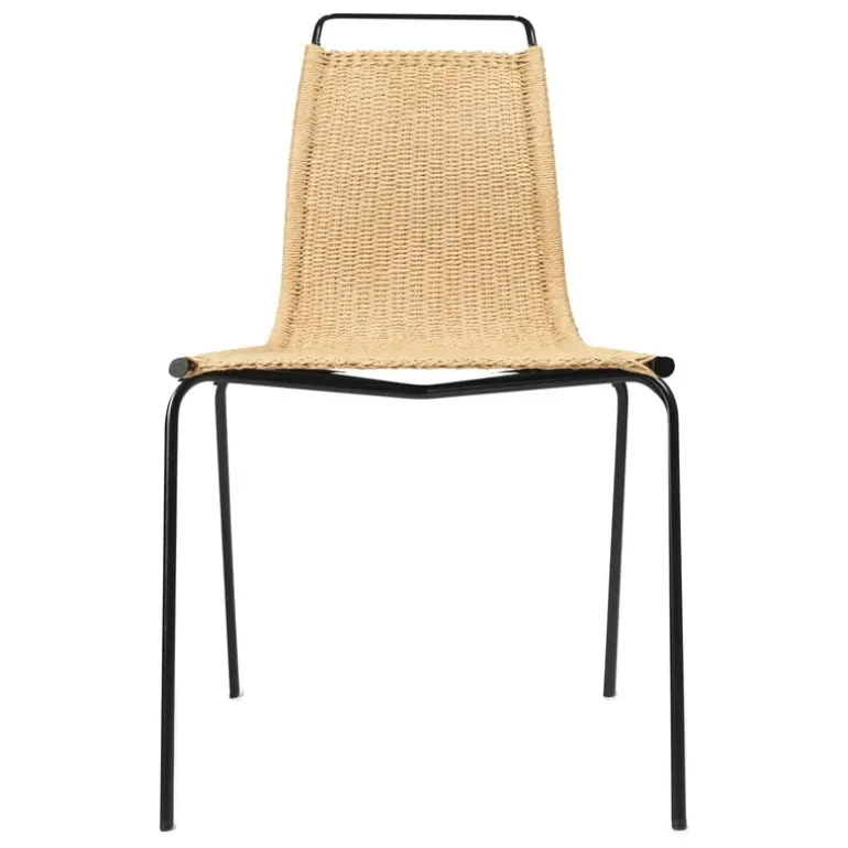 Carl Hansen & Søn PK1 chair, black steel - natural paper cord
