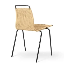 Carl Hansen & Søn PK1 chair, black steel - natural paper cord