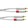 Cordial RCA cable pair for speakers, 3 m, white