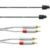 Cordial RCA/Toslink cable set for subwoofer, 3 m, white - black