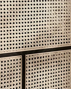 Design House Stockholm Air sideboard, low,  stained white grey - cane