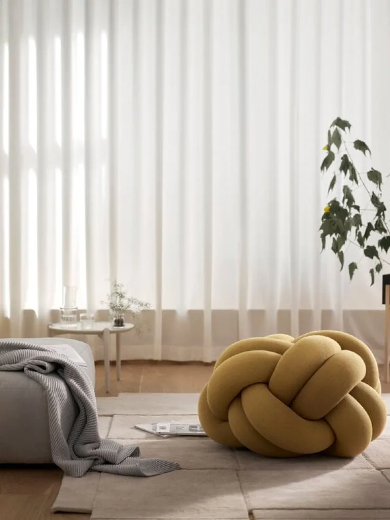 Design House Stockholm Knot cushion, XL, yellow