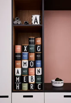 Design Letters Arne Jacobsen porcelain cup, black, A-Z