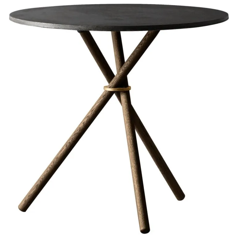 Eberhart Furniture Aldric dining table, 80 cm, dark concrete - dark oak