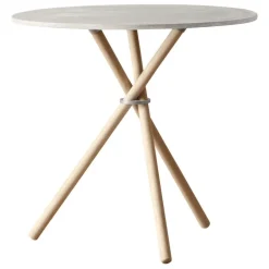 Eberhart Furniture Aldric cafe table, 80 cm, light concrete - light oak