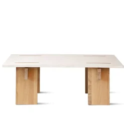 Eberhart Furniture Arnold coffee table, light concrete - light oak