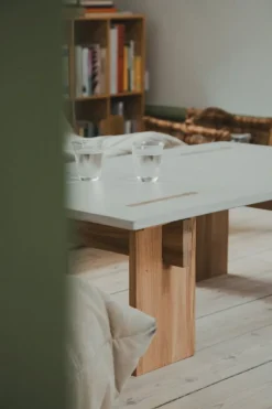 Eberhart Furniture Arnold coffee table, light concrete - light oak