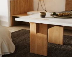 Eberhart Furniture Arnold coffee table, light concrete - light oak