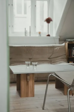 Eberhart Furniture Arnold coffee table, light concrete - light oak