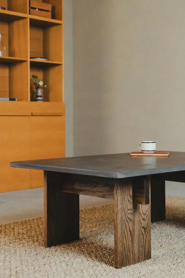 Eberhart Furniture Arnold coffee table, dark concrete - dark oak
